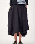 Cotton Folds Skirt Black