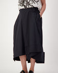 Cotton Folds Skirt Black