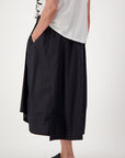 Cotton Folds Skirt Black