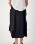 Cotton Folds Skirt Black
