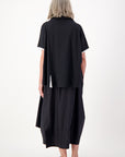 Cotton Folds Skirt Black