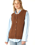 Essential Button Vest Coffee