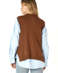 Essential Button Vest Coffee