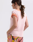 Stripe Trim Top Blush