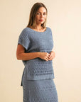 Waves Pleat Knit Top Pool