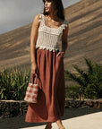 Windowpane Check Skirt