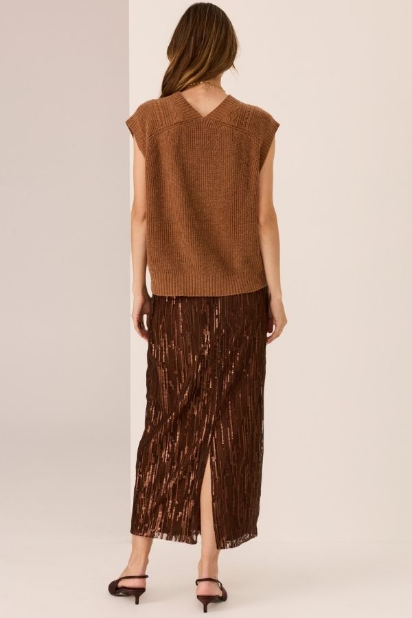 Loren Cable Vest Toffee