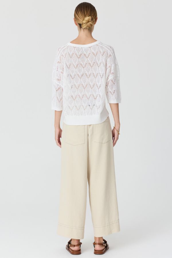 Rosin Pointelle Tee White