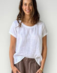 Ellie Round Neck Top White