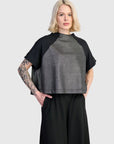 Silver Raglan Top