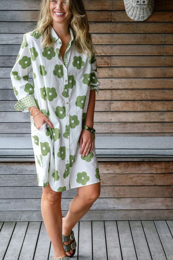 Poppy Flower Shirtdress Sweet Pea