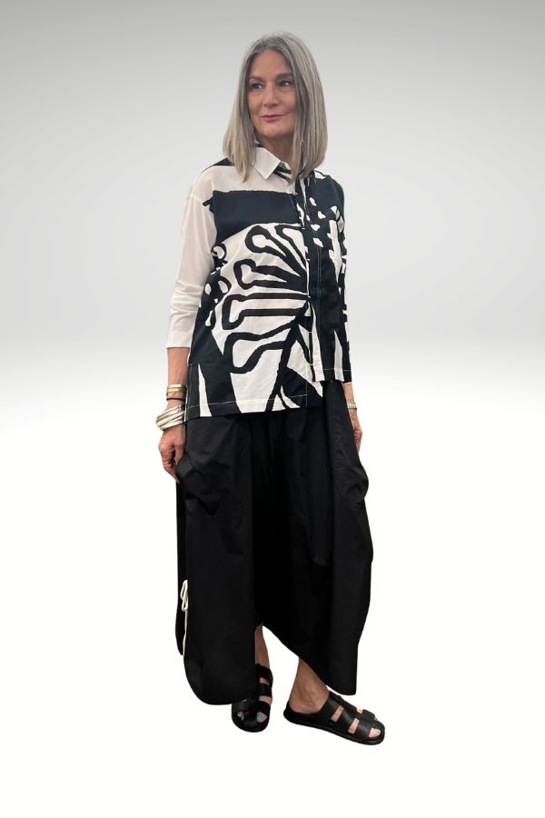 Tie Gather Pant Black