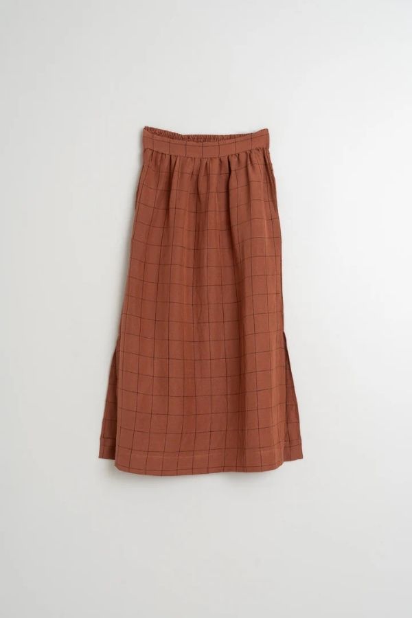 Windowpane Check Skirt