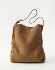 Suede Cabas Tote Chestnut