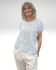 Ellie Round Neck Top Soft Blue