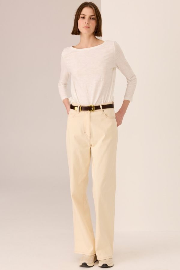 Silas Boat Neck Tee White
