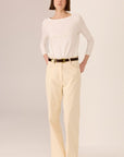 Silas Boat Neck Tee White