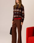 Quinn Check Knit Ink/Choc