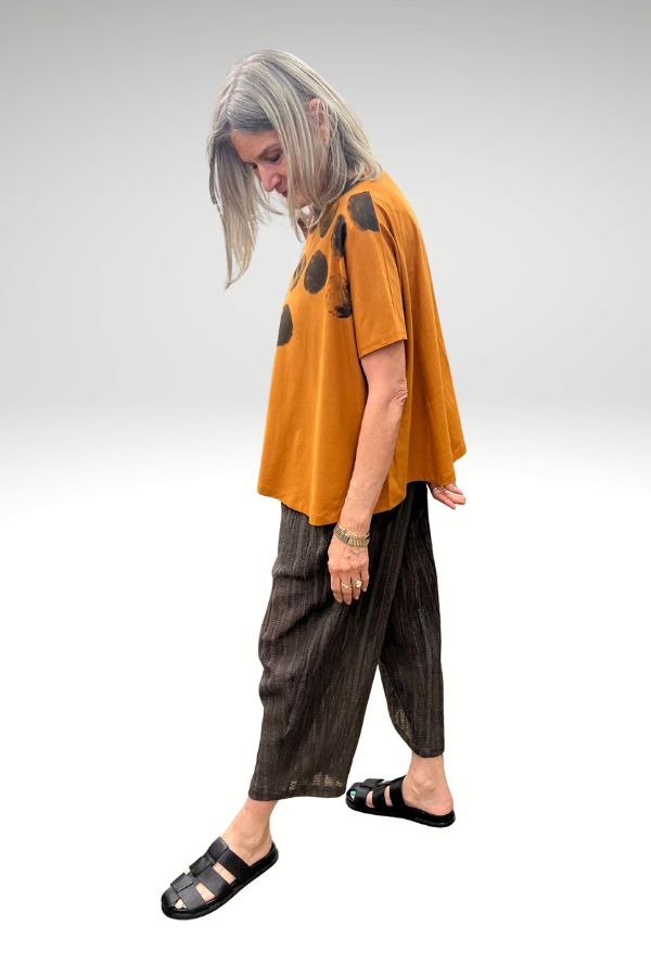 Textured Stripe Pant Brown