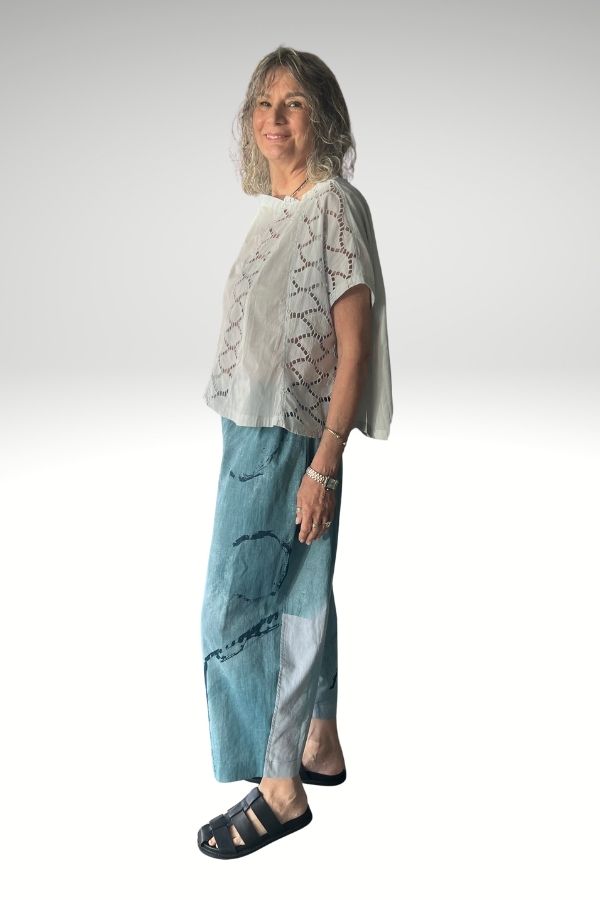 Trellis Top Blue