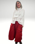 Tie Gather Pant Red
