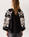 Embroidered Sleeve Top