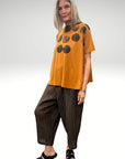 Textured Stripe Pant Brown