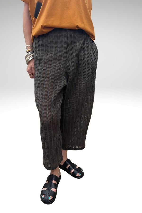 Textured Stripe Pant Brown
