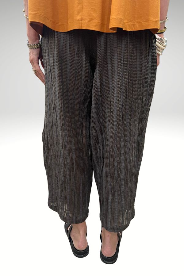 Textured Stripe Pant Brown