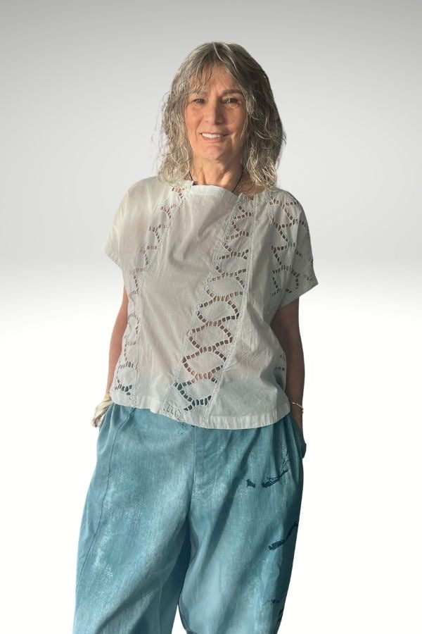 Trellis Top Blue