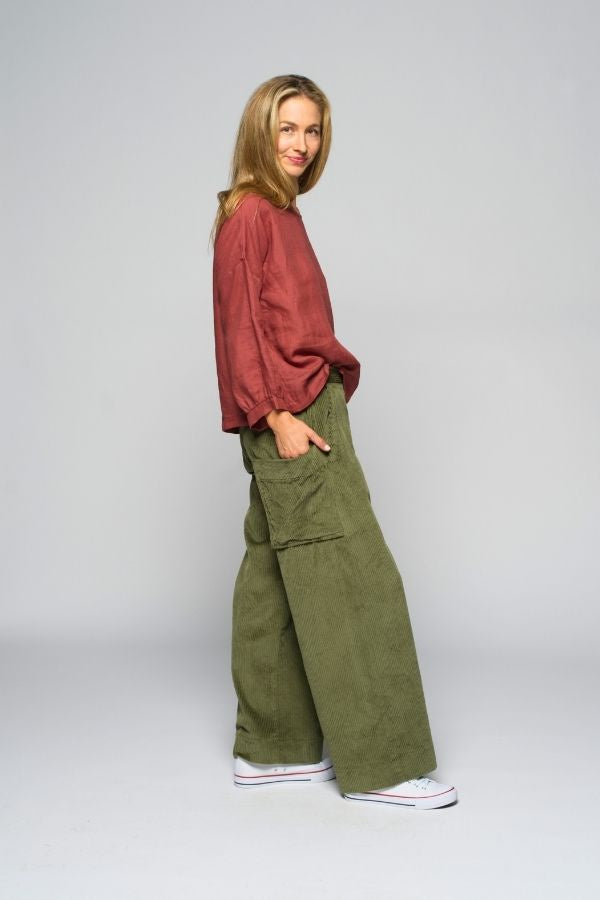 Alira Cord Pant Moss