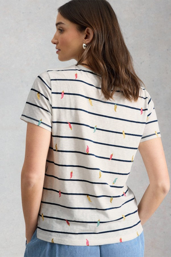 Abbie Stripe Tee Ivory