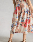 Suri Shirred Midi Skirt Ivory