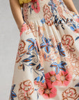 Suri Shirred Midi Skirt Ivory