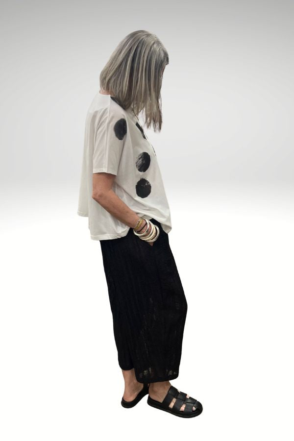 Textured Stripe Pant Black