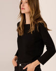 Silas Boat Neck Tee Black