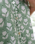 Folk Shadow Buti Shirtdress Forest