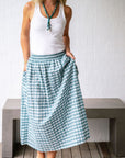 Harry Check Skirt Chambray