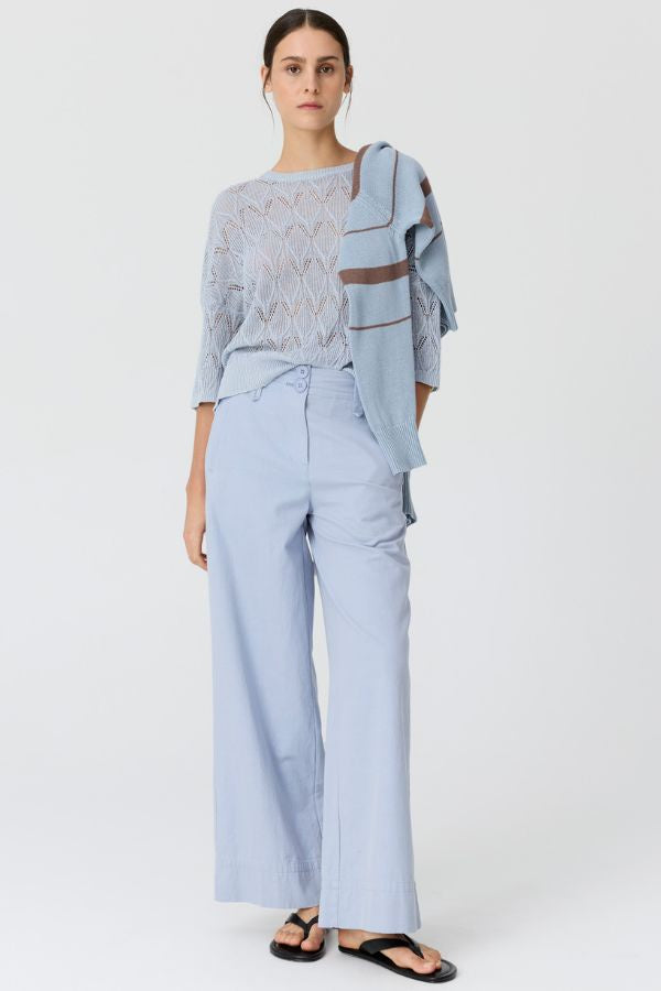 Rosin Pointelle Tee Blue