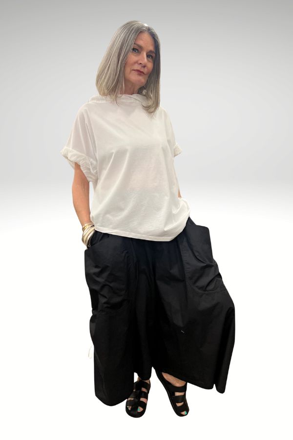 Tie Gather Pant Black