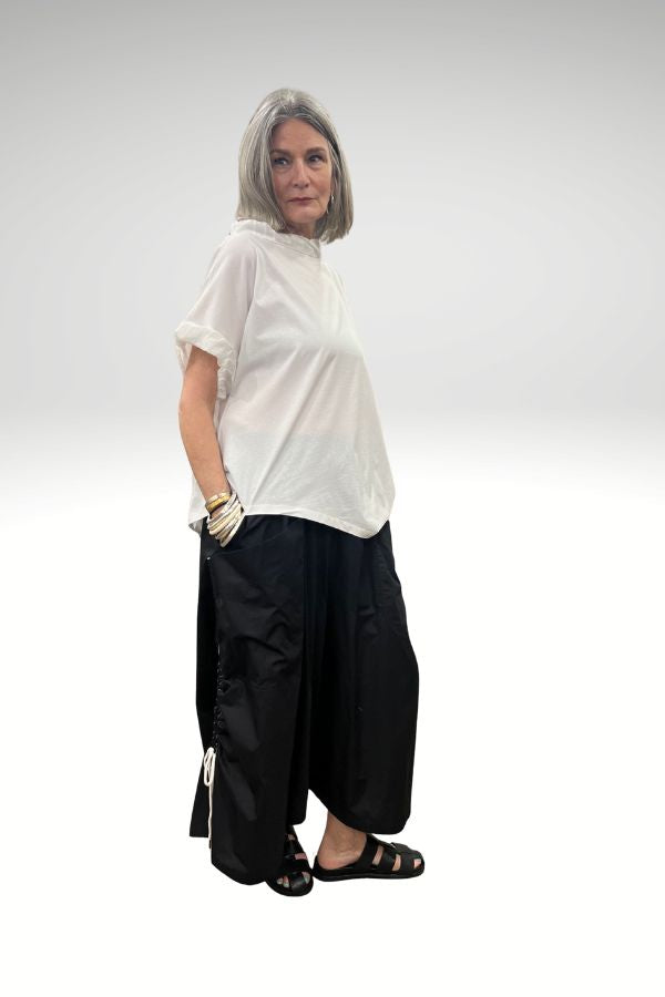 Tie Gather Pant Black