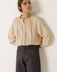 Double Gauze Lace Shirt Petal