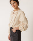 Double Gauze Lace Shirt Petal
