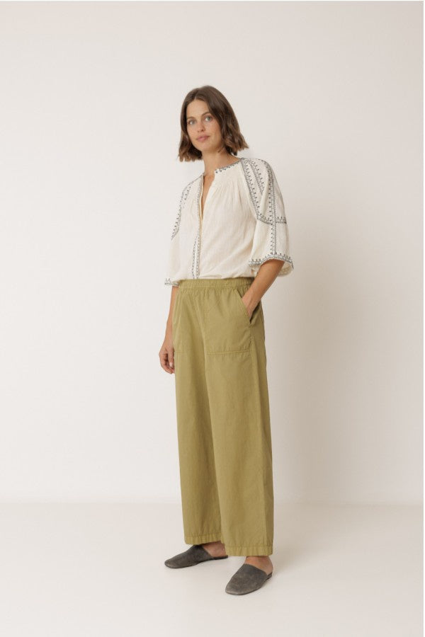 Straight Poplin Pant Apple