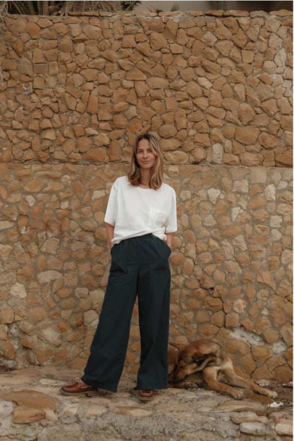 Straight Poplin Pant Navy