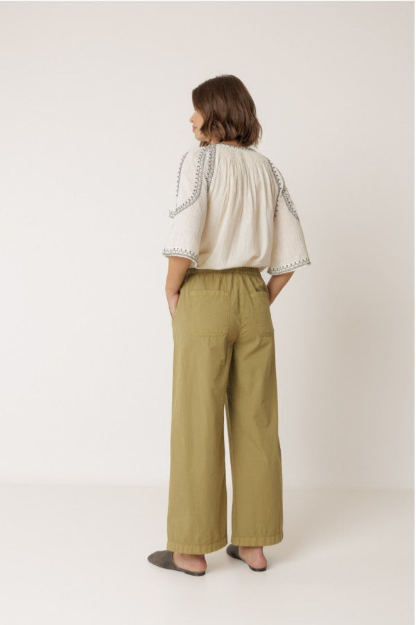 Straight Poplin Pant Apple