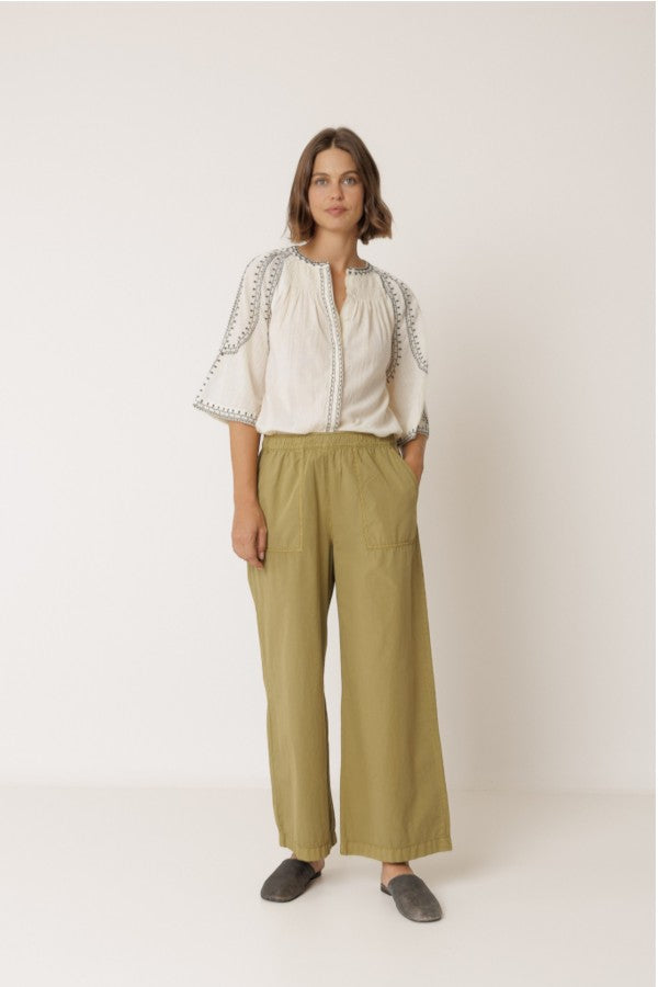 Straight Poplin Pant Apple