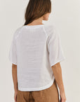 Nat Linen Top White