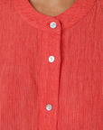Collarless Linen Top Sunset Strip