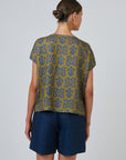 Round Neck Button Top Motif